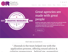 Tablet Screenshot of creativeresource.co.uk